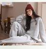 Xuan Liang Women's Winter Thick Cotton Long Sleeve Air Cotton Interlayer Home Clothes Set