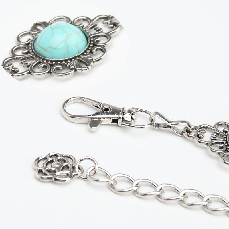 Vintage Metallic Waist Chain Women'S Dress Suit Accessories Agate Decorative Belt