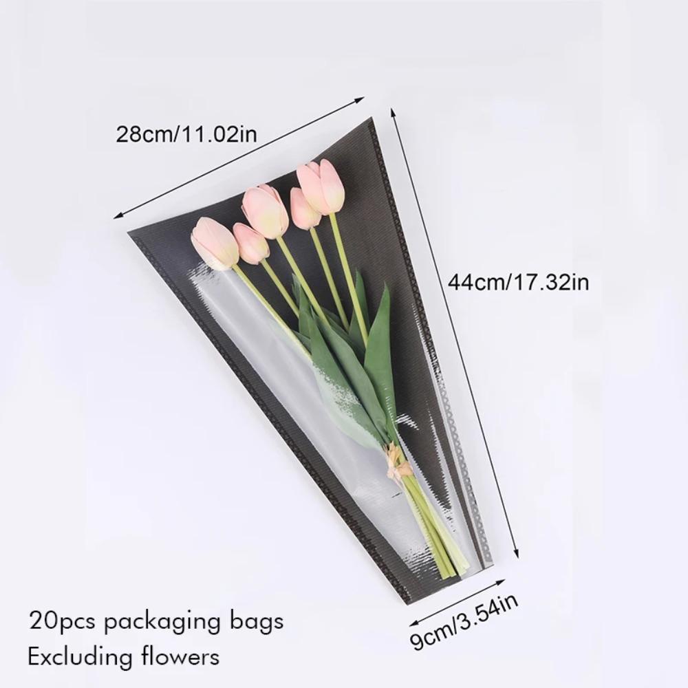 20pcs Waterproof Flower Bouquet Packaging Bags Rose Flower Bouquet Wrapping Bag  Teacher's Day