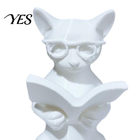 Декор для чтения книги "Кот" 3D-печатная статуэтка, Фигурка с очками, Художественное украшение, Современная декоративная скульптура животного для дома и офиса, Черный