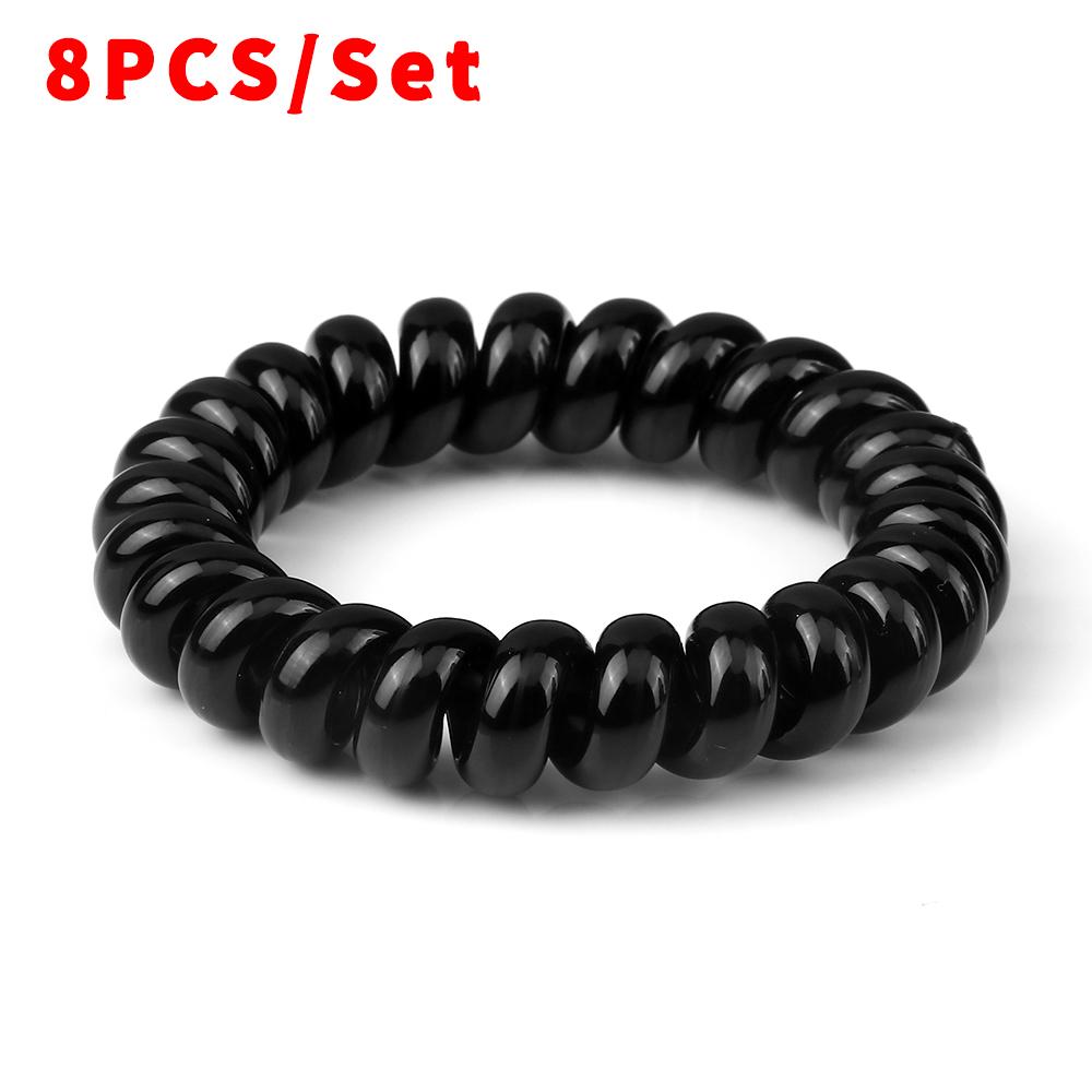 8 ШТ./Набор Модные эластичные резинки для волос в виде телефонного провода, резинки для волос для женщин, держатель для хвостика, аксессуары для волос, резинка