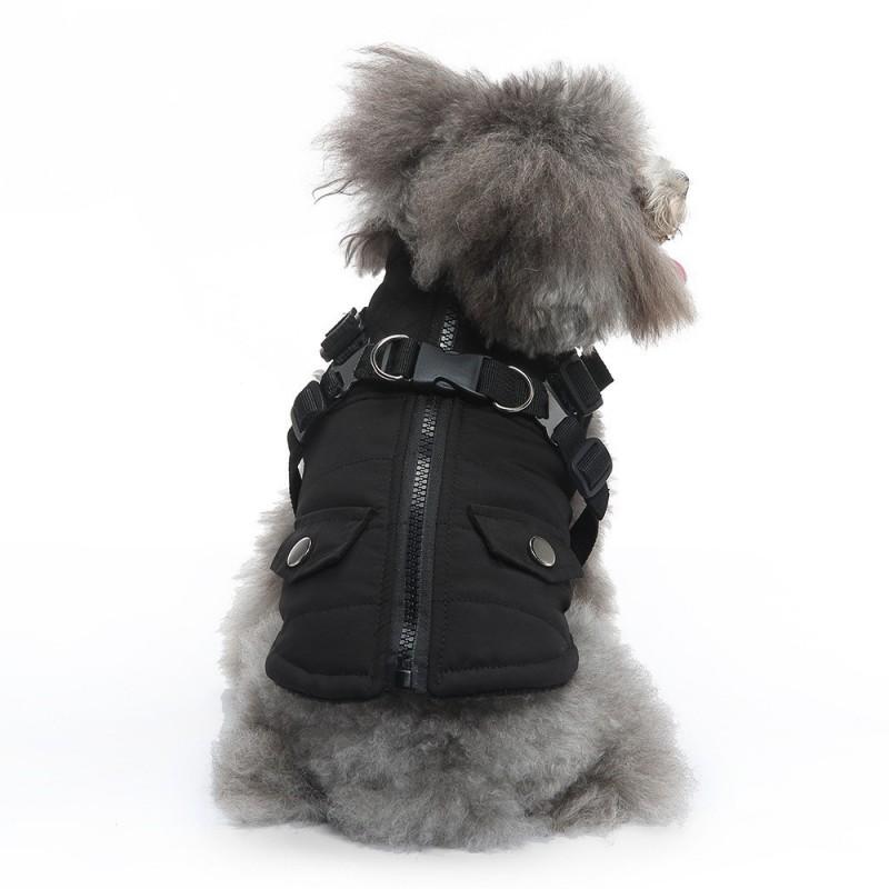 Winter Pet Dog Jacket Warm Cotton Coat With Front Zipper Small Medium Dogs