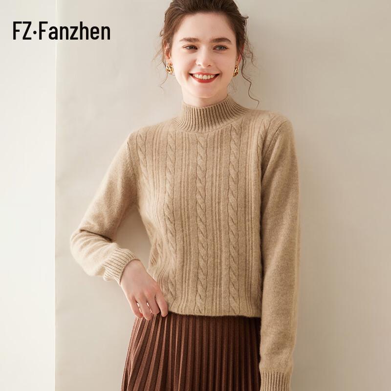 Fanzhen Women's Thickened Cashmere Blend Knit Sweater
