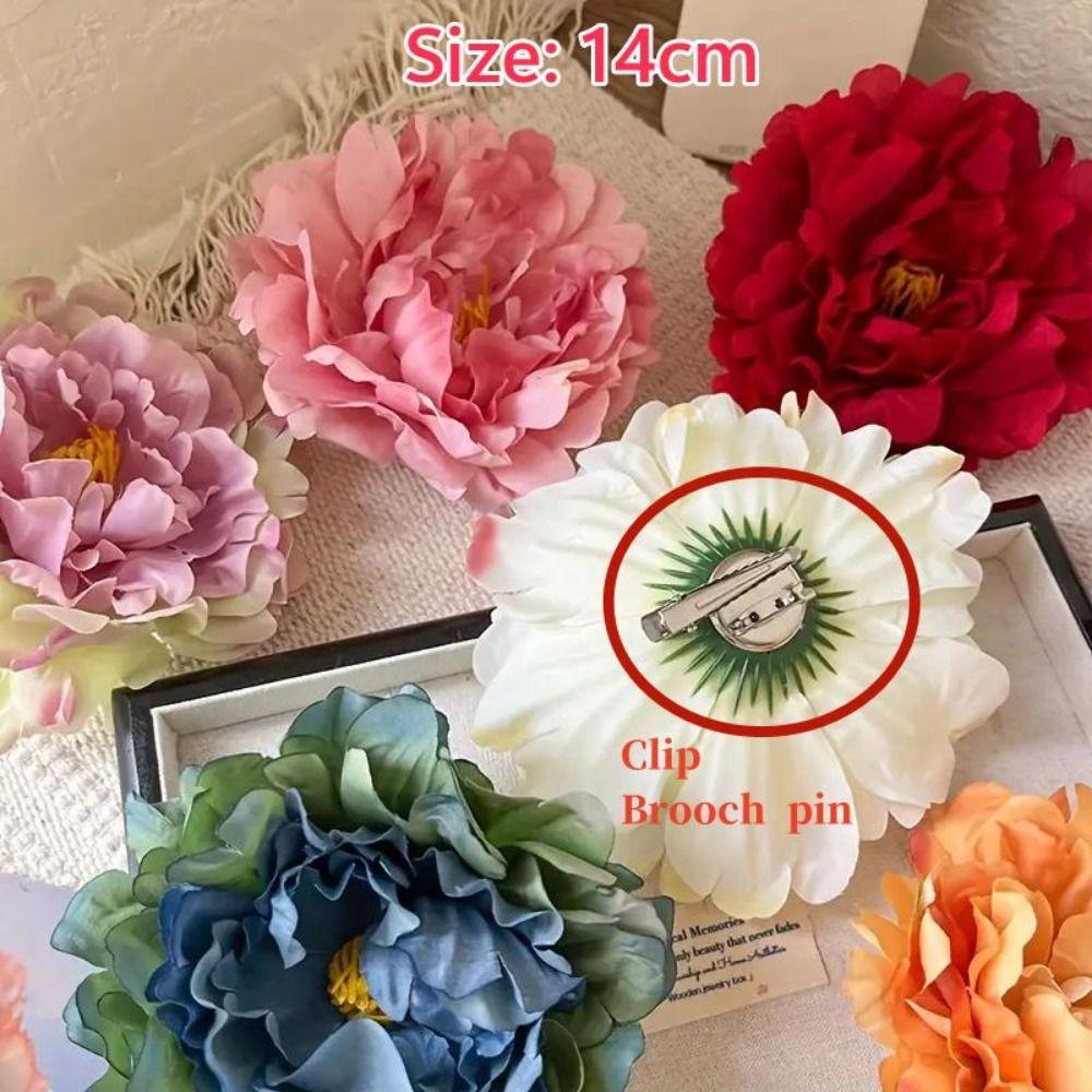 Simulation Flower Hair Clip 14cm Artificial Floral Side Clip Girl Hairpins  For Beach Vacation