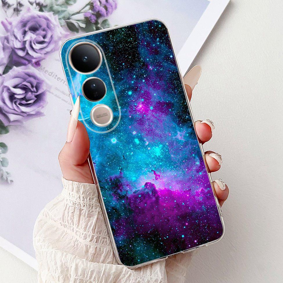 For Vivo V50 Lite 5G Case Clear Fashion Luxury Cute Cartoon Cat Cool Soft TPU Bumper Cover For Vivo V50Lite 5G Phone Case Funda