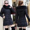 Winter Women Jacket Parka Big Fur Collar Hooded Thick Warm Female Coat Casual Outwear European Fashion Black Tops