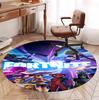 Game Fortnite Pattern Round Rug, Indoor/Outdoor Mat, for Picnic, Gameroom, Bedroom, Office, Living Room, Home Decor Carpet, Birthday Gift