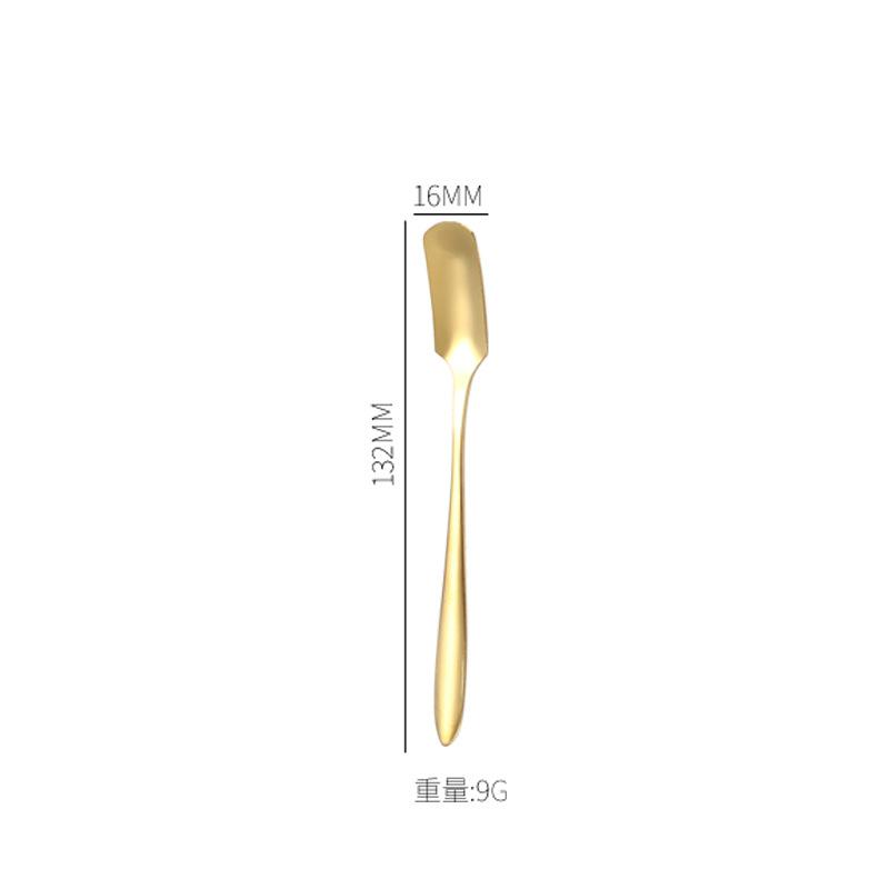 Ложка для смешивания чая и кофе из нержавеющей стали Sakura Rose Golden Tableware Long Handle Cutter Mug Spoons Kitchen Cutlery Accessories