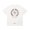 1803 CHROME HEARTS Летняя Новая Высококачественная Хлопковая Круглый Вырез Свободная Большого Размера Мужская и Женская Футболка Футболка для Пары