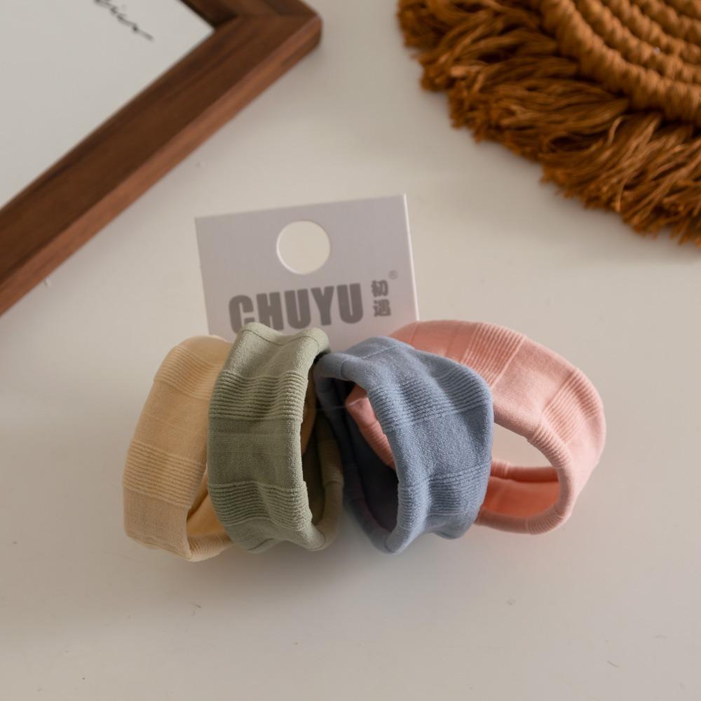 4pcs/set Seamless Hair Rope Set Macaron Color Elastic Hair Rings Simple Towel Hair Ties  Girl