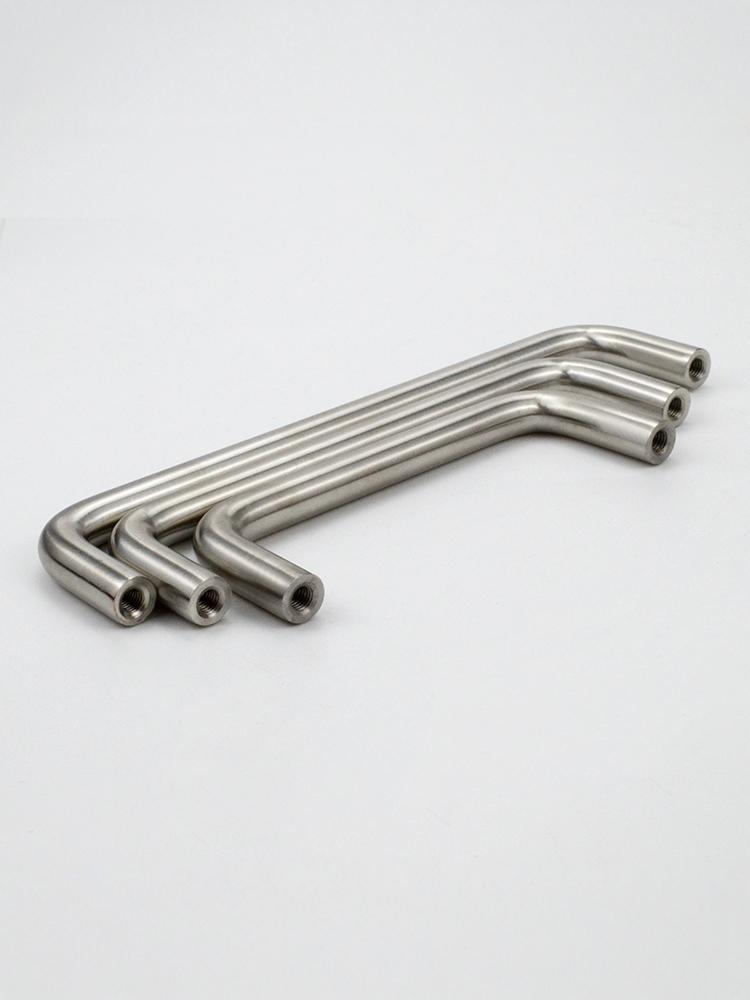 304 Stainless Steel U-Shaped Cabinet Handle, Polished Carbon Steel Round Bar Pull, available in sizes M3, M4, M5.