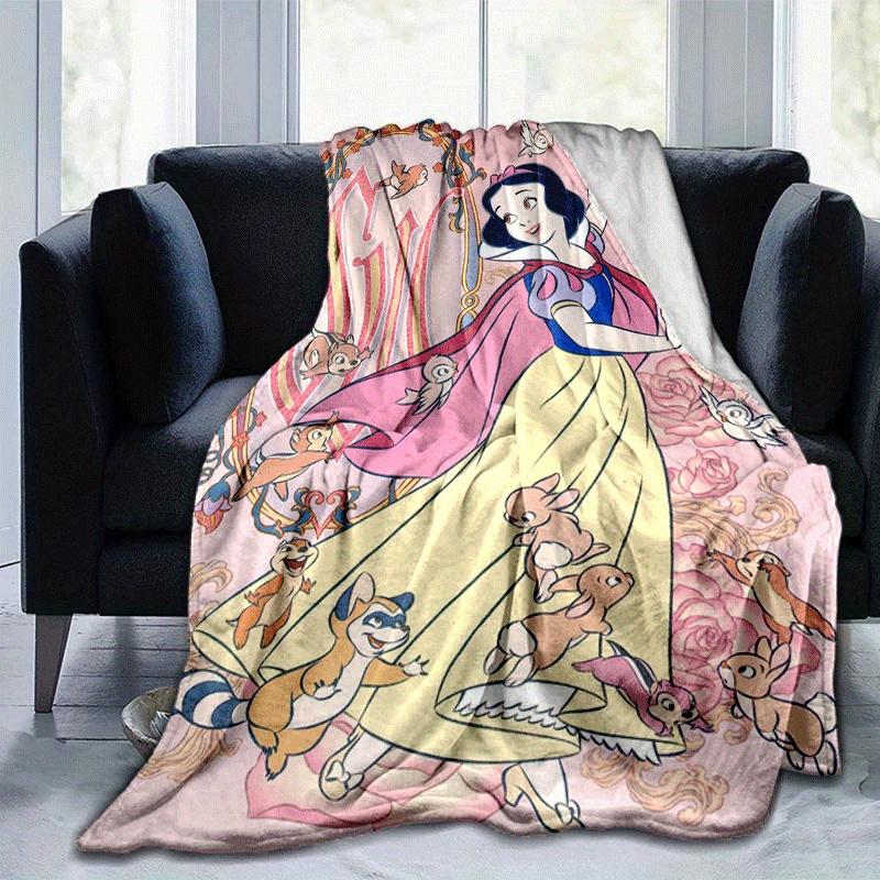 1pc Snow White Printing Blanket - Soft, All-Season Throw for Office Blanket, | Personalized Gift with Adorable Cartoon Design