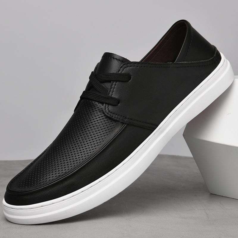 Дышащая мужская повседневная обувь, универсальные кроссовки, новые мужские туфли на плоской подошве со шнуровкой, летние мокасины, мужские туфли без застежек, легкие туфли для вождения