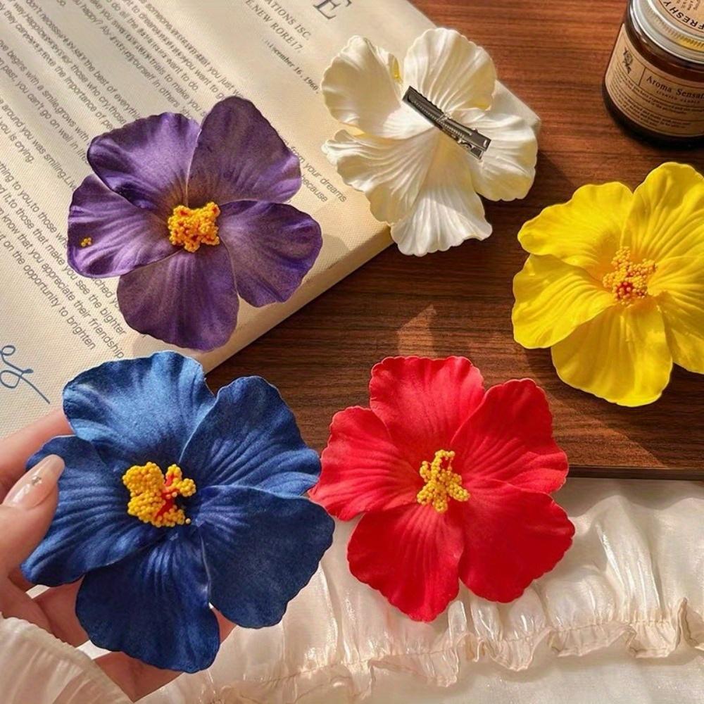 Тропические цветочные заколки для волос с гибискусом и лилией ярких цветов - Набор из 2, 4 или 6 штук