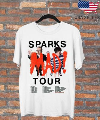 Футболка с принтом Sparks Band Mad Tour Подарок Фанату Полный размер S-5XL Унисекс Футболка