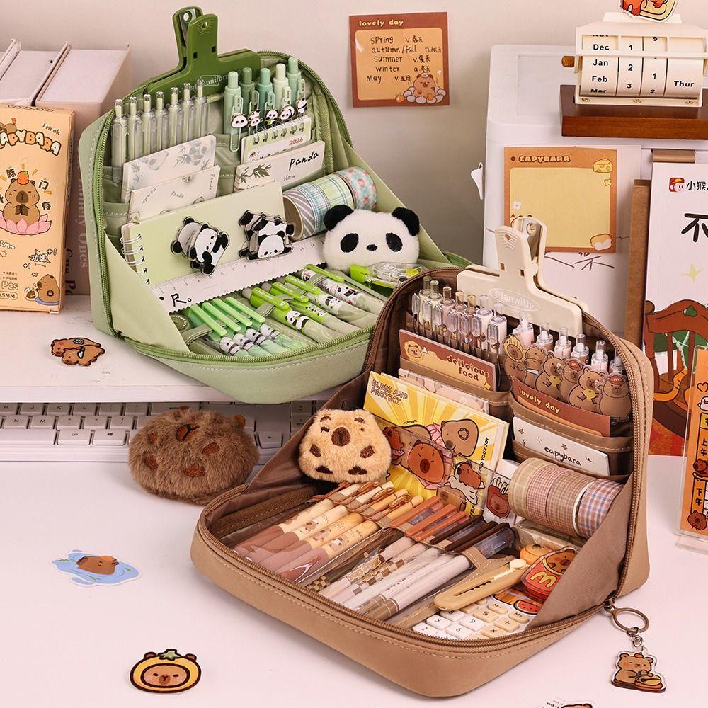 90 Degree Large Opening Pencil Case 12-Layer Pen Storage Bag Stationery Bag  School Office Supplies