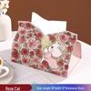 Водонепроницаемая кожаная коробка для салфеток Rose Rabbit - милый мультяшный дизайн для дома, гостиной, ресторана или автомобиля