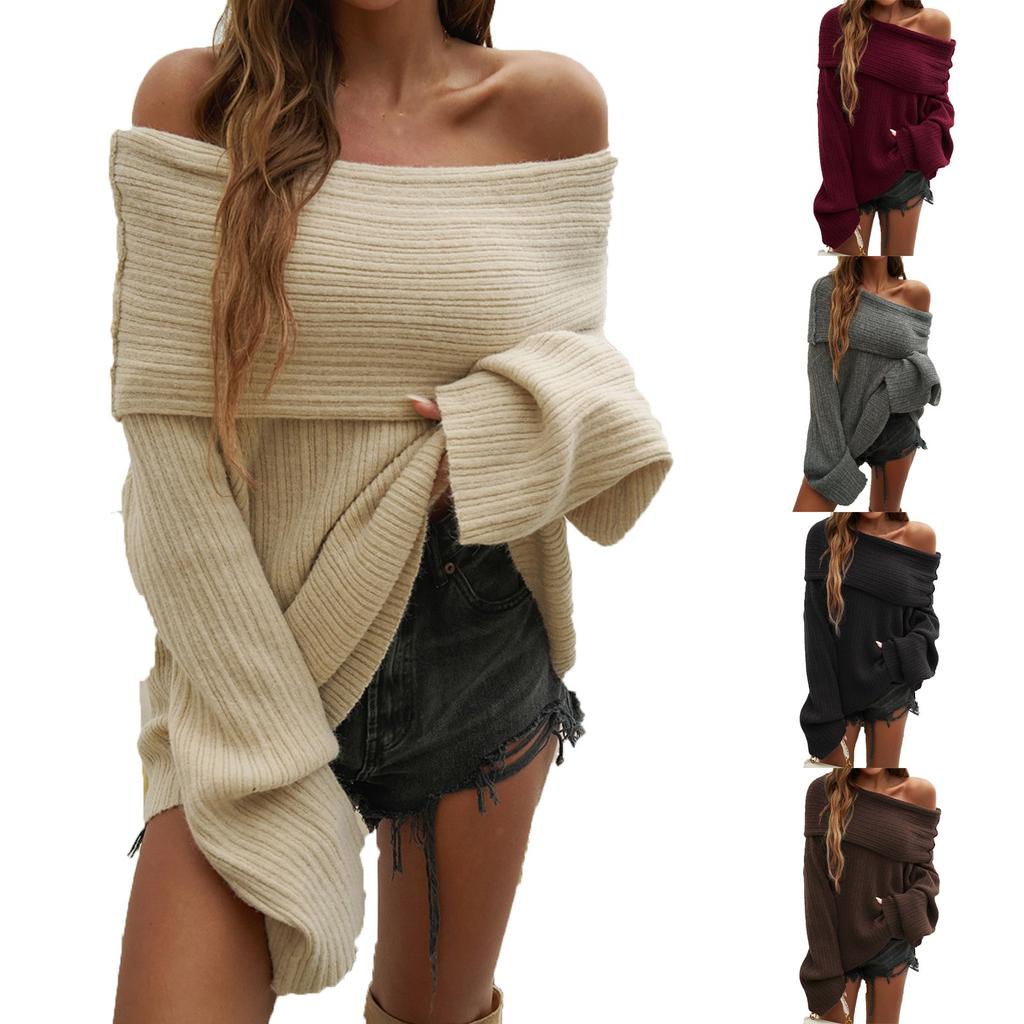 Женский повседневный модный удобный пуловер с лацканами в полоску с длинным рукавом уличный тренд вязаный свитер