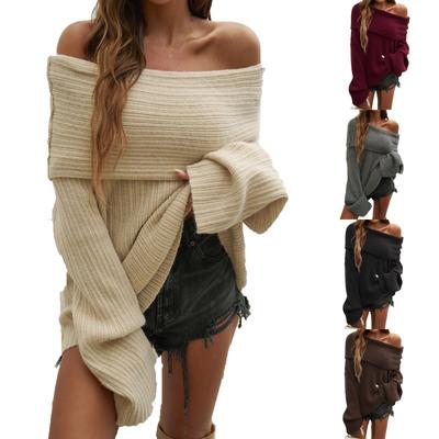 Женский повседневный модный удобный пуловер с лацканами в полоску с длинным рукавом уличный тренд вязаный свитер