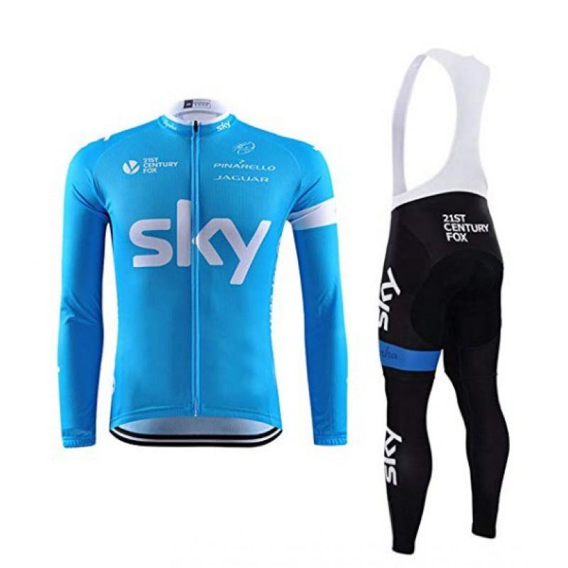 Mens Cycling Jersey Set Long Sleeve Quick Dry Breathable Sun Protection Outdoor Riding Sportswear