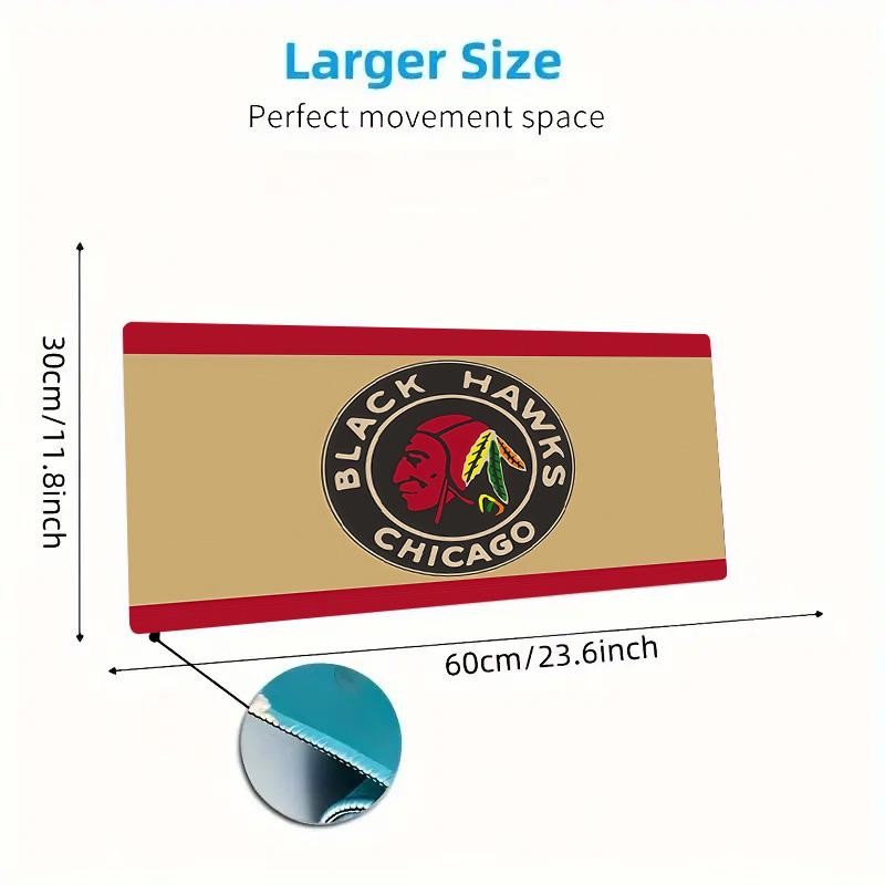Chicago Blackhawks2 Print Cushion Non-slip Laptop Tablet Big Mousepad XXL Mat Mini PC Playmat With Lock edge