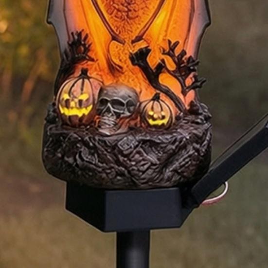 Illuminated Garden Art for Dragon Fans Solar Powered Dragon/Bat Pumpkin Statue Light, Decorative Stake Lamp, Halloween Lawn Ornament with Lights