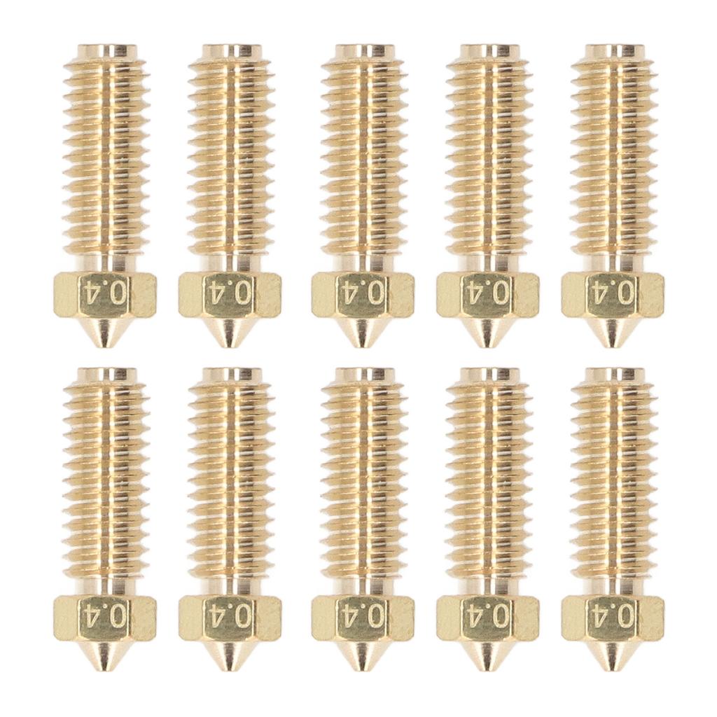 10Pcs 3D Printer Brass Nozzle Strong Heat Conduction Smoothly Inner Wall M6 Brass Nozzle for Kobra3