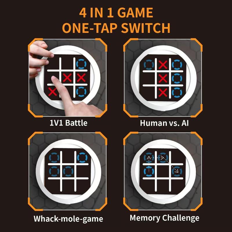Электронная игра «Крестики-нолики» 4 в 1, портативная игровая консоль-головоломка, дорожные игры для детей и взрослых, образовательные и развивающие память настольные игры