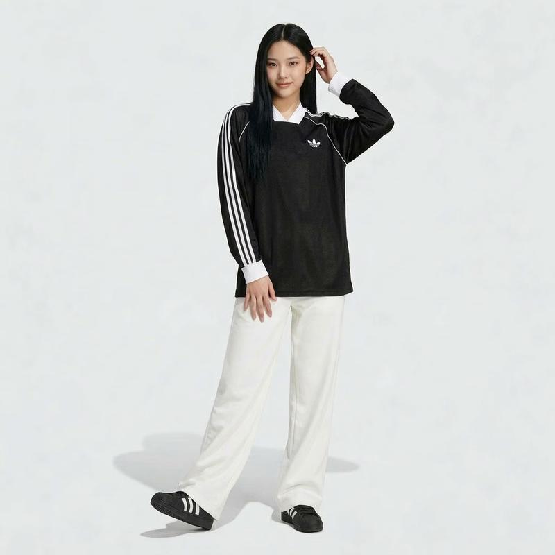 adidas Женский топ Originals 3S с жаккардовым узором и длинным рукавом