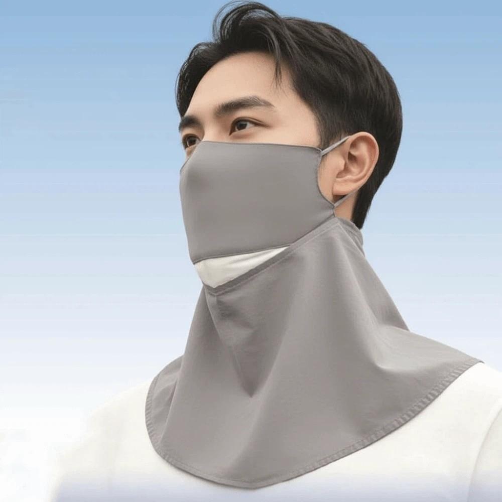 Ice Silk Sunscreen Mask with Shawl Thin Breathable Sunshade Mask Face Sun Protection Travel