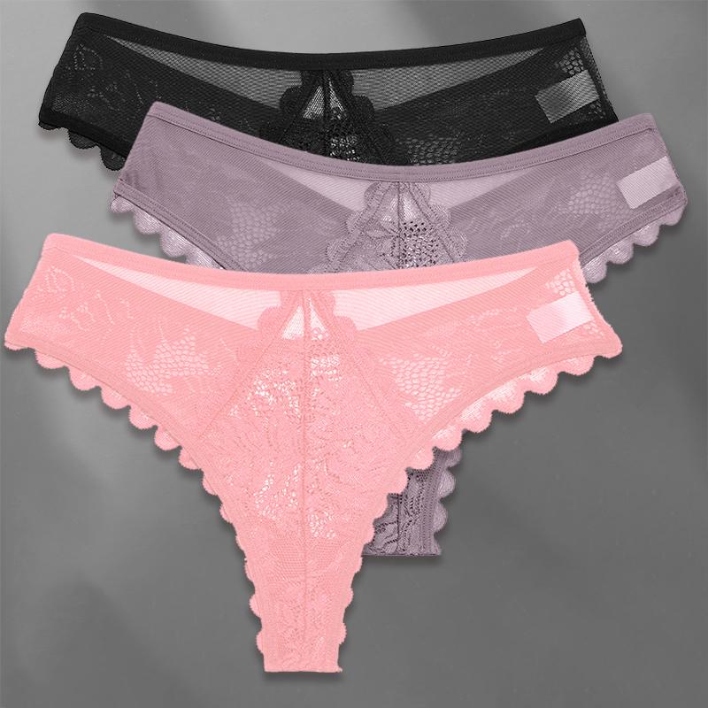 3 шт./компл. женские сетчатые кружевные трусики сексуальные S-XL перспективные стринги для девочек мягкое нижнее белье трусики нижнее белье Femme Intimates
