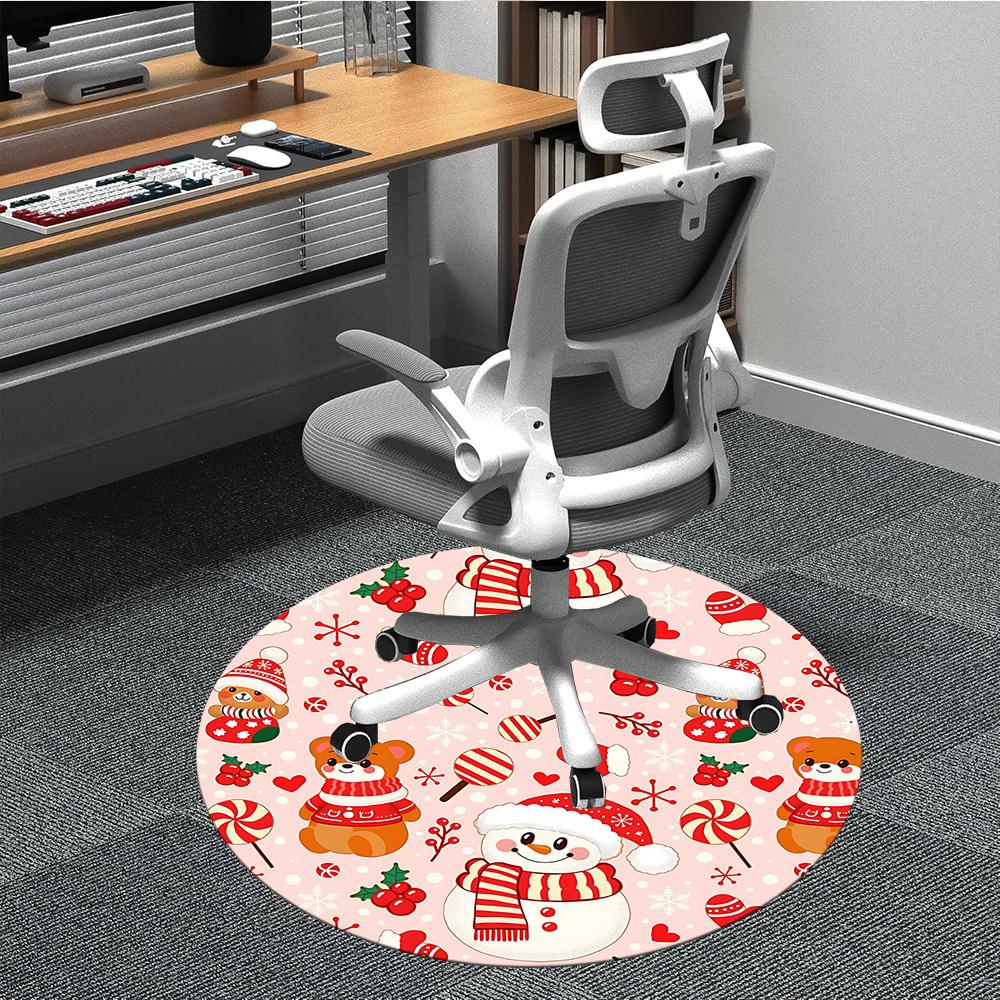 1pc Christmas, Winter Chair Carpet for Office, Non slip, Soft and Durable Office Rug