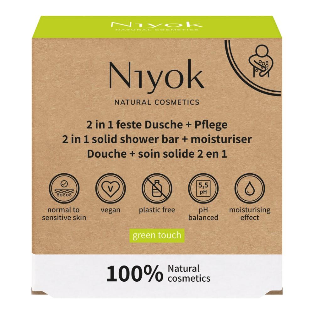 Niyok 2-в-1 Твердое очищающее мыло для душа Green Touch 80 г