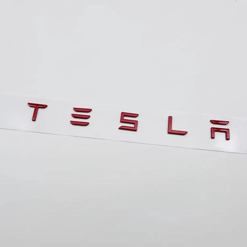 TBQW4 Car Logo Sticker Trunk Label Decals Decoration Accessories For Tesla Model 3 Model S Model X Model Y Cybertruck Roadster SpaceX