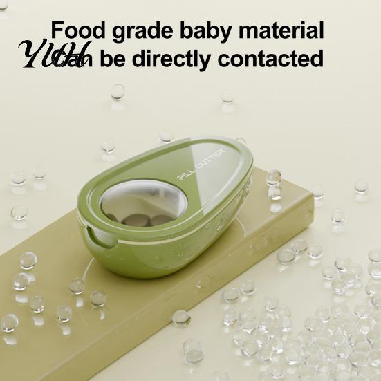 Small Pill Box with Blade Portable Cutter, Stainless Steel Compact Weekly Medication Container Case, Lightweight Large Capacity Dispenser for