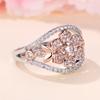 Creative Flower Rings for Women Romantic Two Color Design Wedding Engagement Rings Aesthetic Jewelry