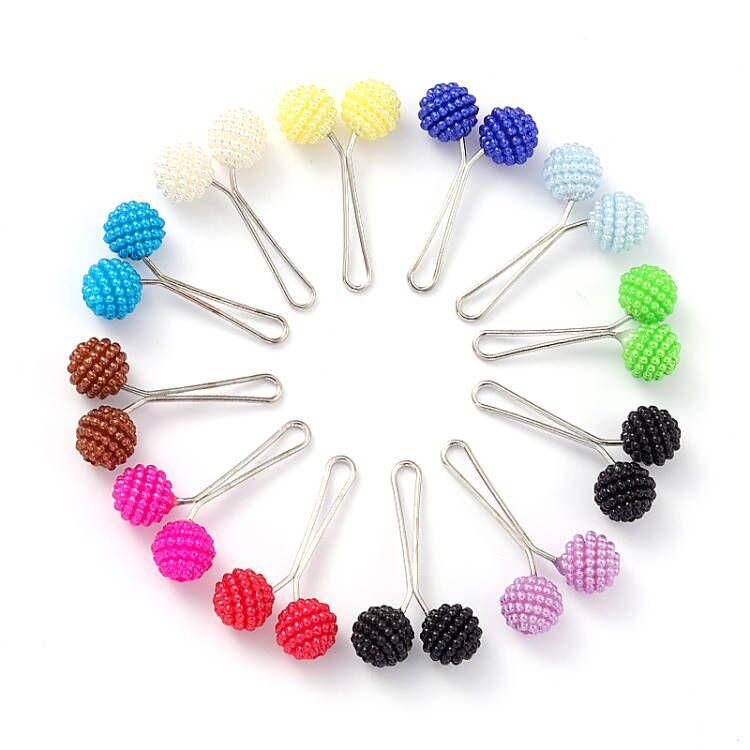 12pcs/lot Anti Slip Brooch Headscarf Shawl Scarf Lady Muslim Fixed Pins Scarf Hijab Clips Pearl Stylish Brooch for Women