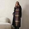 Designer Homemade Mohair Imitation Cashmere Plaid Winter Scarf Women's Thickened Warm Fringed Scarf Shawl