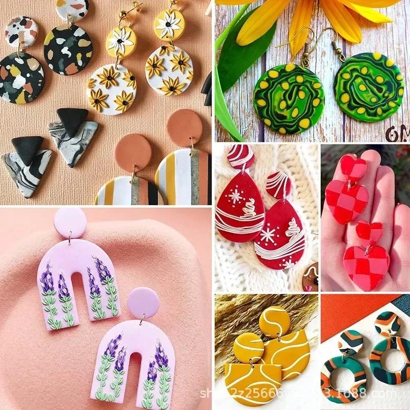 Polymer Clay Cutters Kit Earrings Ceramic Craft Cutting Mold Baking Mould Handmade DIY Jewelry Making Tools Cake Cookie Cutters