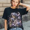 Haunted Blue Hydrangea Bloom Shirt, Skeleton Floral Tee, Moody Halloween T-Shirt