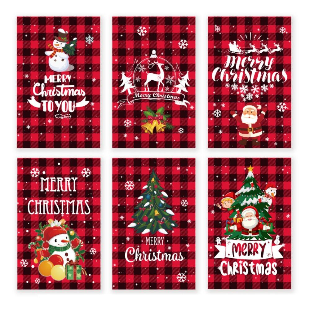 6Pcs Handmade Christmas Greeting Cards with Envelopes Folding Design DIY Xmas Card Cute Exquisite Christmas Gift Card Navidad