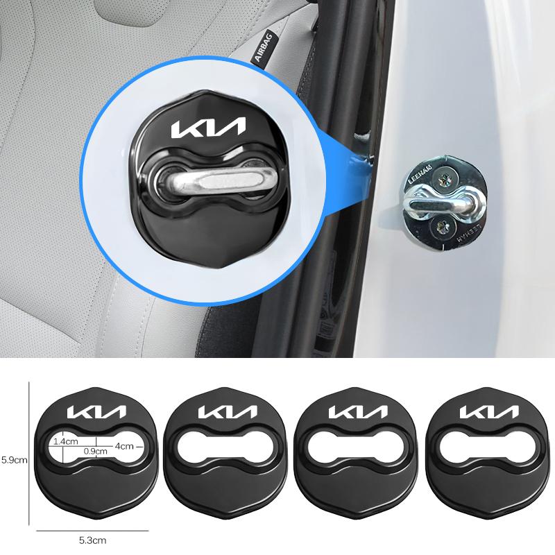 AAOB1 Car Door Buckle Protective Cover Titanium Alloy Protection Cap For KIA K5 K9 Sorento Ceed Sportage Carnival Stinger Forte Niro