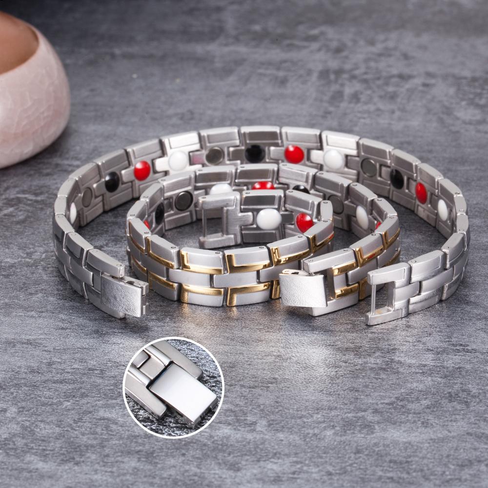 Ikuinen Magnetic Bracelet Male Stainless Steel Wrist Band Magnetic Bracelet Men Hand Chain for Men