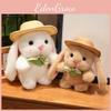 Adorable Plush Pudding Rabbit Toy With Hat Soft White Bunny Doll For Kids And Collectors