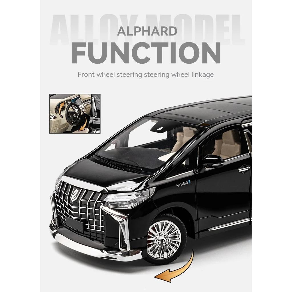 Модель автомобиля Toyota Alphard Alloy в масштабе 1/18 — высокодетализированная коллекционная модель — идеально подходит для демонстрации, декора офиса, подарка