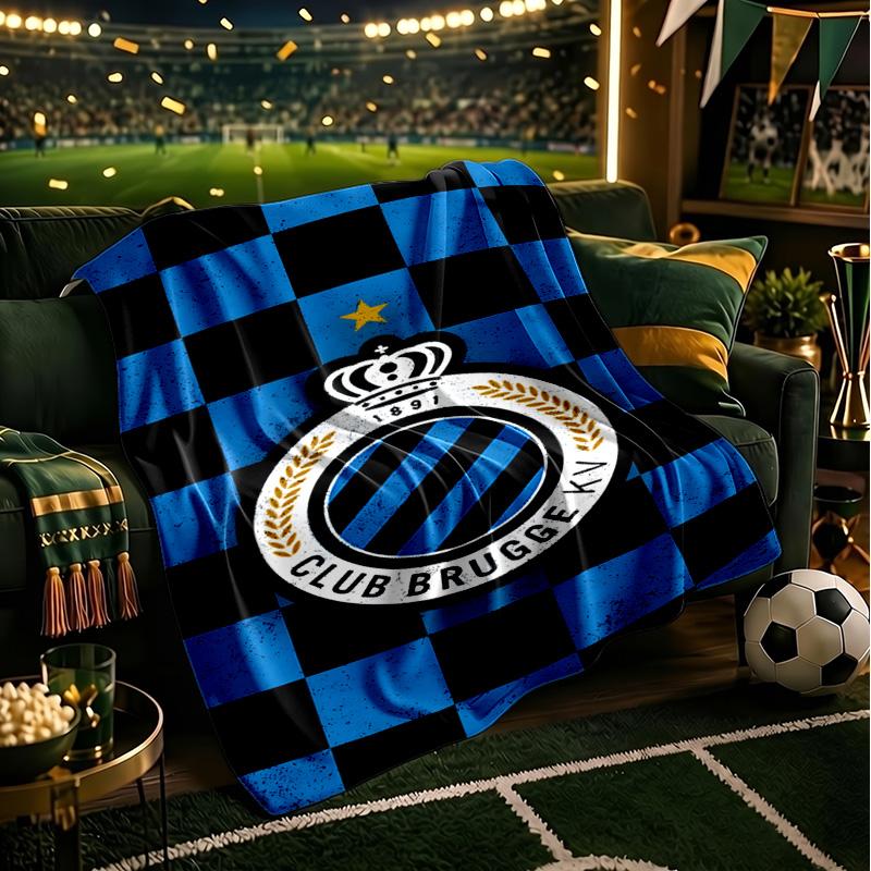 FC Brugge Crest Blanket Lightweight Ideal Bedding Blanket Perfect for Travel, Camping, Living Rooms, Offices, Sofas, Fan Christmas gift