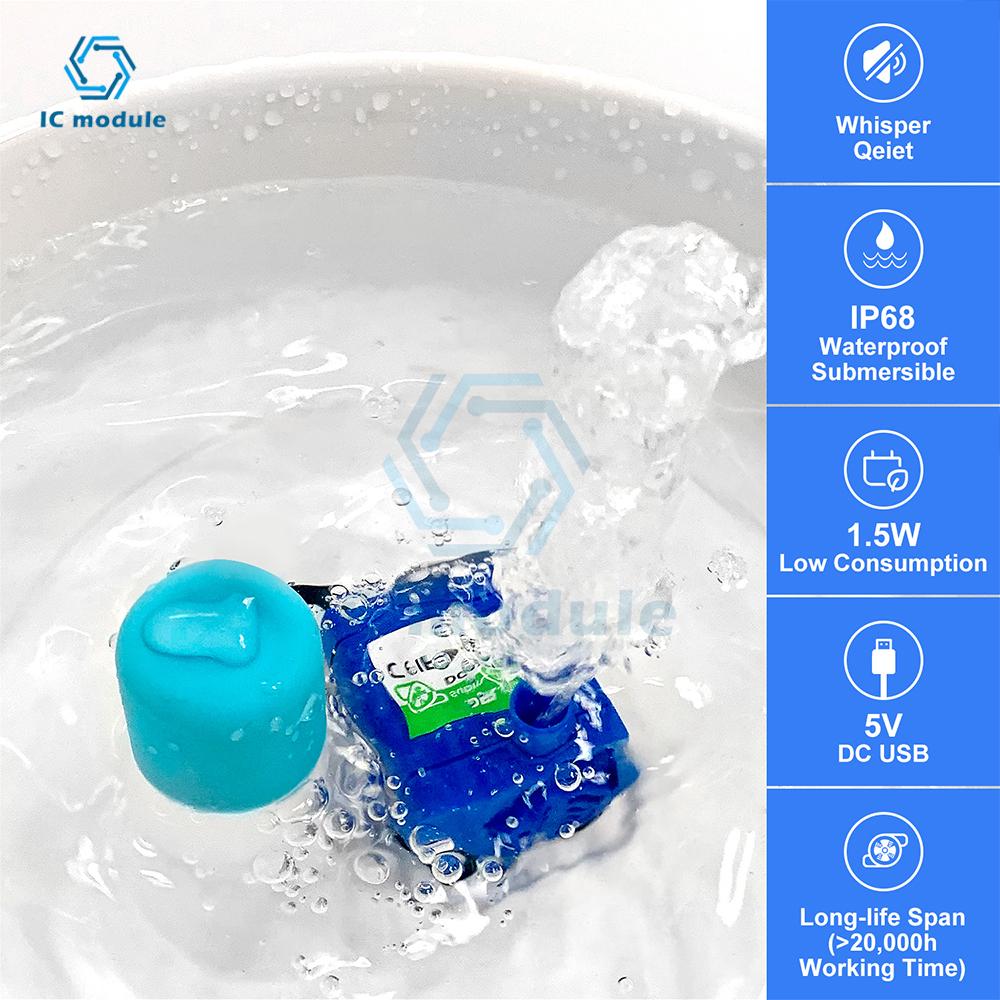 DC 5V USB Water Pump Pet Water Dispenser Pump 1.5W For Cats Water Bowl Dog Water Dispenser Pet Accessories LED Light