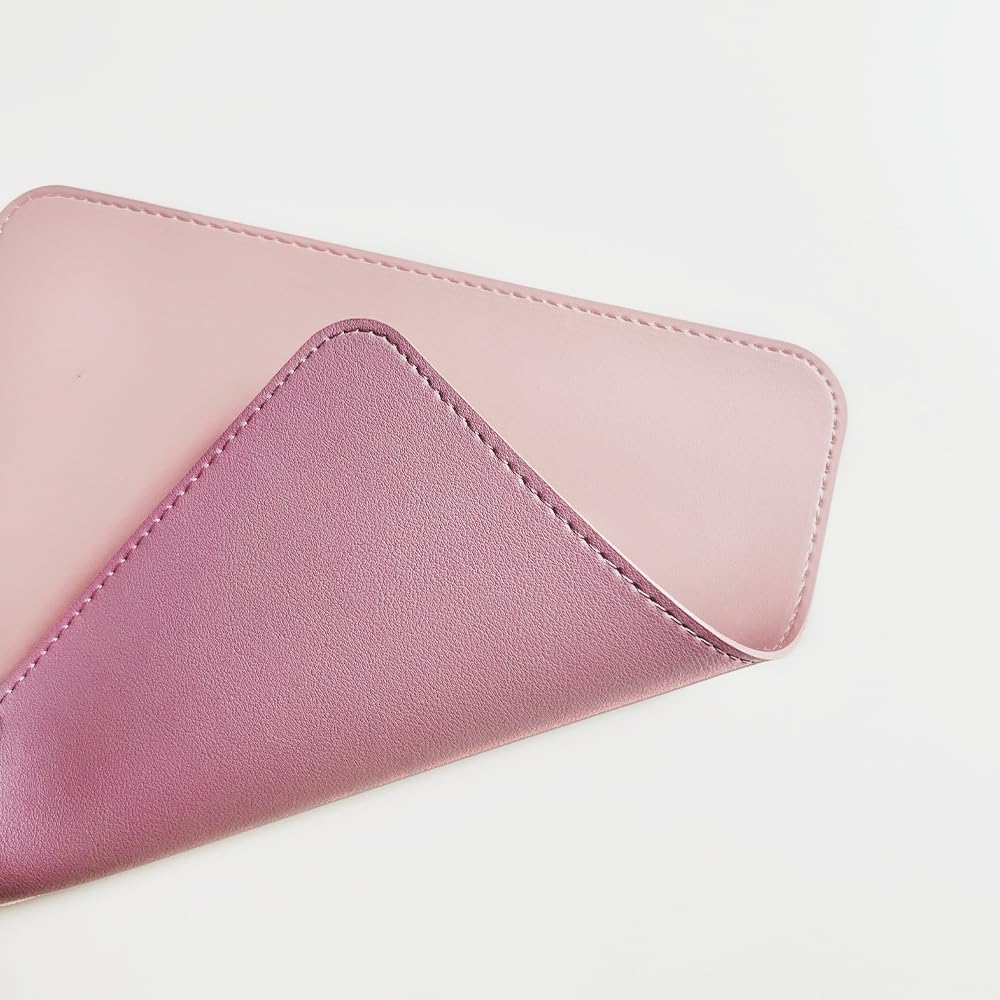 Двусторонний коврик для мыши из натуральной кожи премиум-класса EGRET Simple Stylish Cute Pink Light Двусторонний (тусклый и розовый)