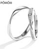 New S925 Sterling Silver Couples Ring Lozenge Micro-set Gem Jewelry Adjustable Pair Lovers Rings Festival Birthday Gift