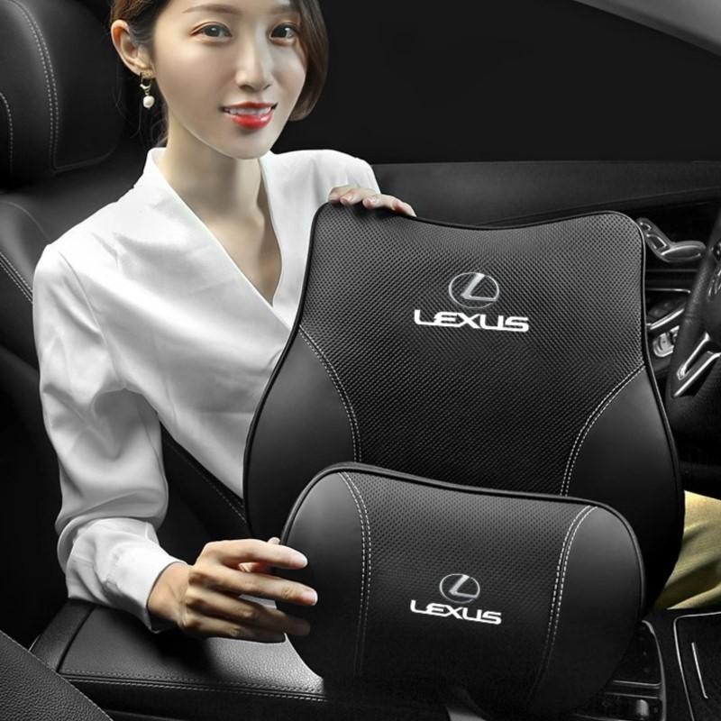 Leather Car Headrest Lumbar Pillow Neck Gap Filler Pillow For Lexus IS250 IS200 CT200h GS300 LS430 RX450h LX570 IS300 ES RX LSKZ1